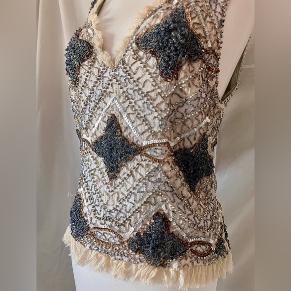 Birger et Mikkelson Night Heavily Beaded Shell sz 42 - Picture 3 of 9